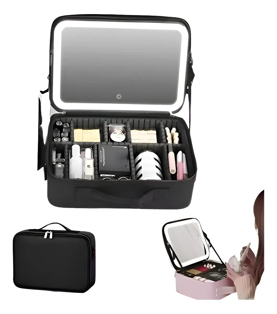 Organizador de Maquillaje con Espejo LED